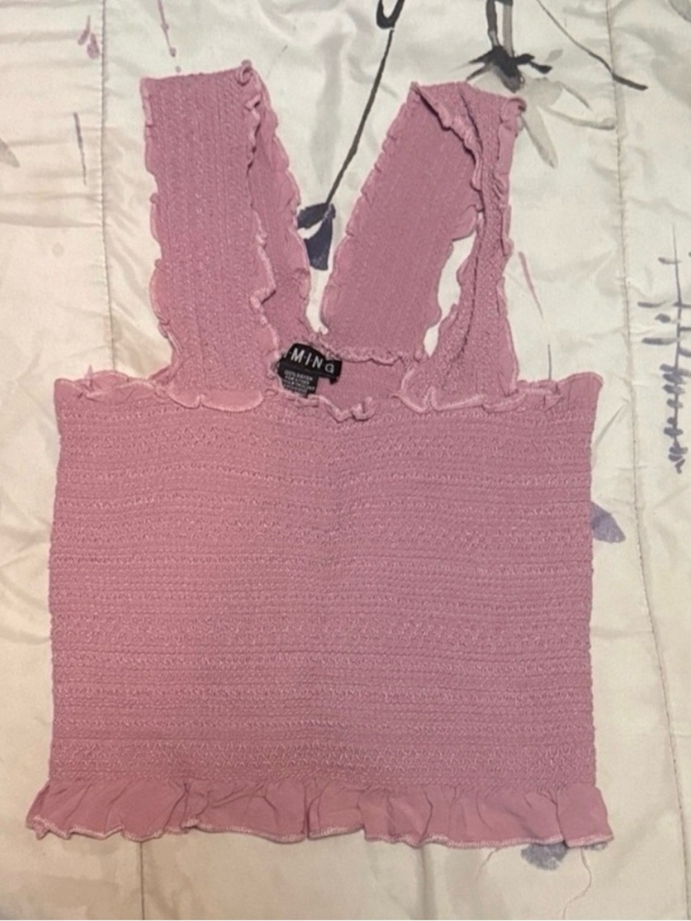 Cute Romantic Ruffle Tank Top - Pink